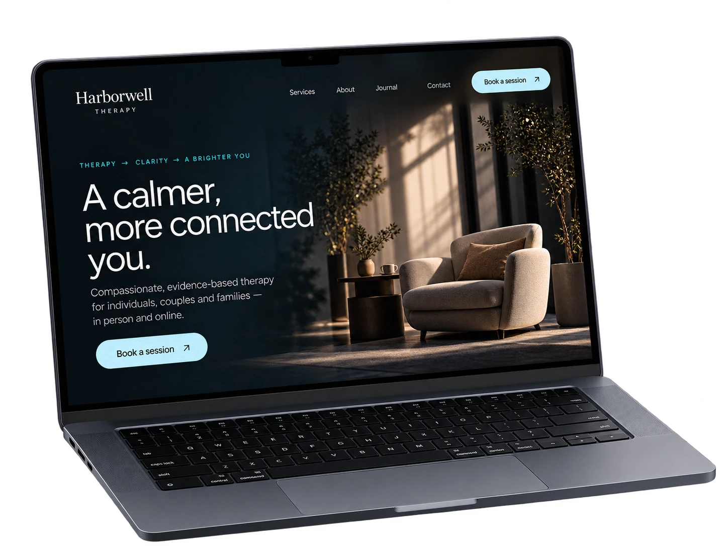 Illustrative interface with sample content